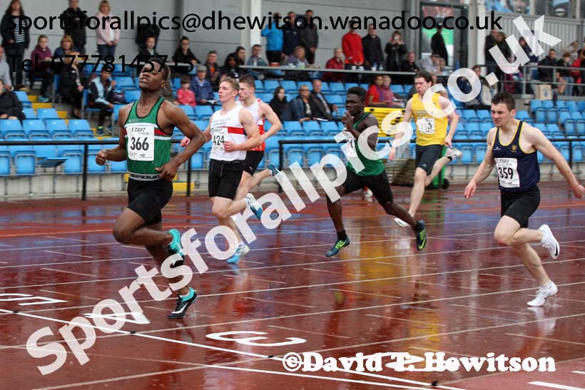 Mens under-20s 100 metres, Northern Championships, Sport City, Manchester. Photo: David T. Hewitson/Sports for All Pics